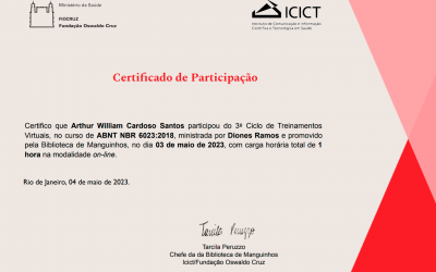 Referências bibliográficas: Norma ABNT NBR 6023:2018 (ICICT/Fiocruz)